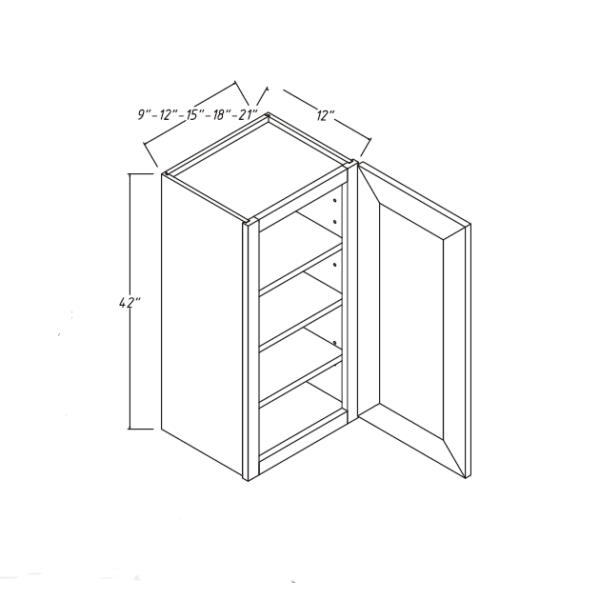Wall Cabinet 12" X 42" - Sterling