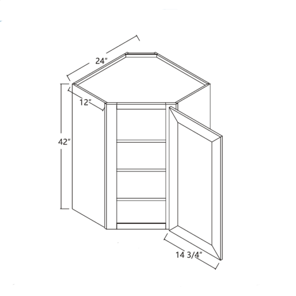 Wall Diagonal Corner Cabinet 24" X 42" - Sterling