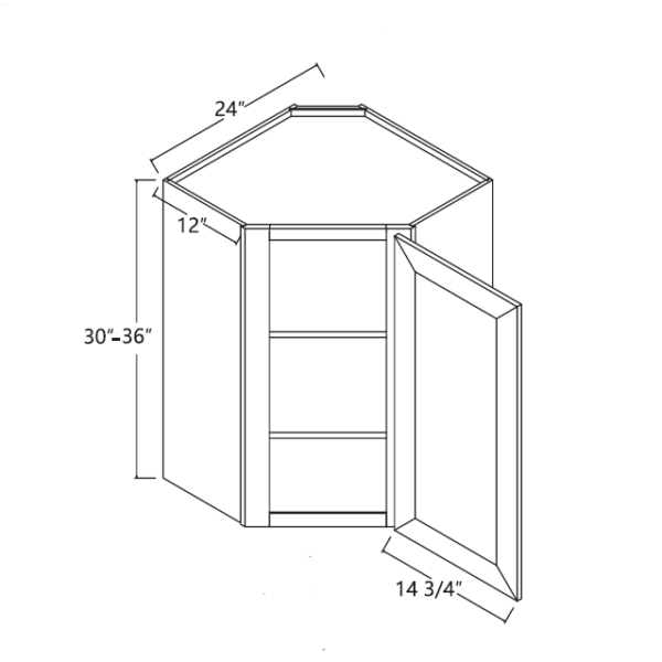 Wall Diagonal Corner Cabinet 24" X 30" - Sterling