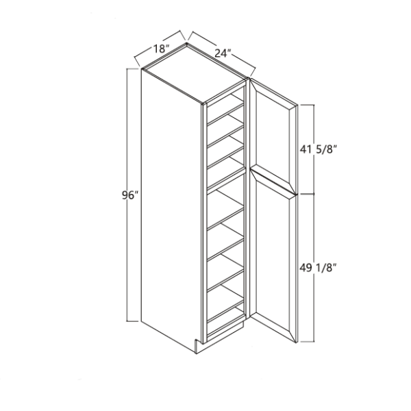 Wall Pantry 18" X 96" X 24" - Sterling