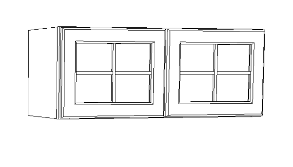 Wall Cabinet Finished Interior W/Glass Door 27" x 15" - Perla